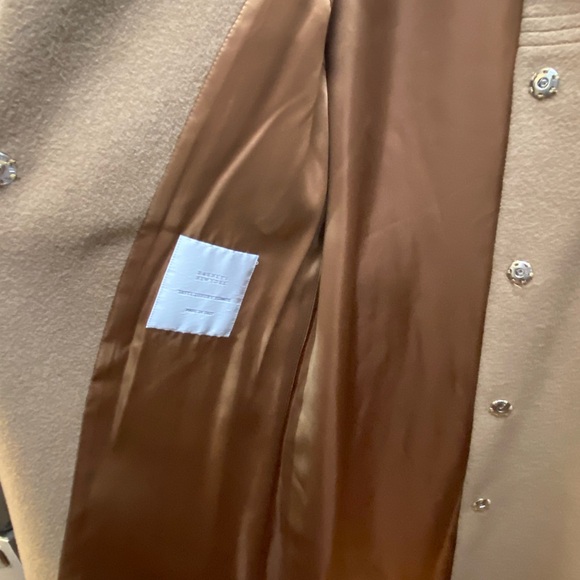 BARNEYS NEW YORK Made In Italy Womens Wool Camel Coat Size 44/10 - Picture 9 of 14